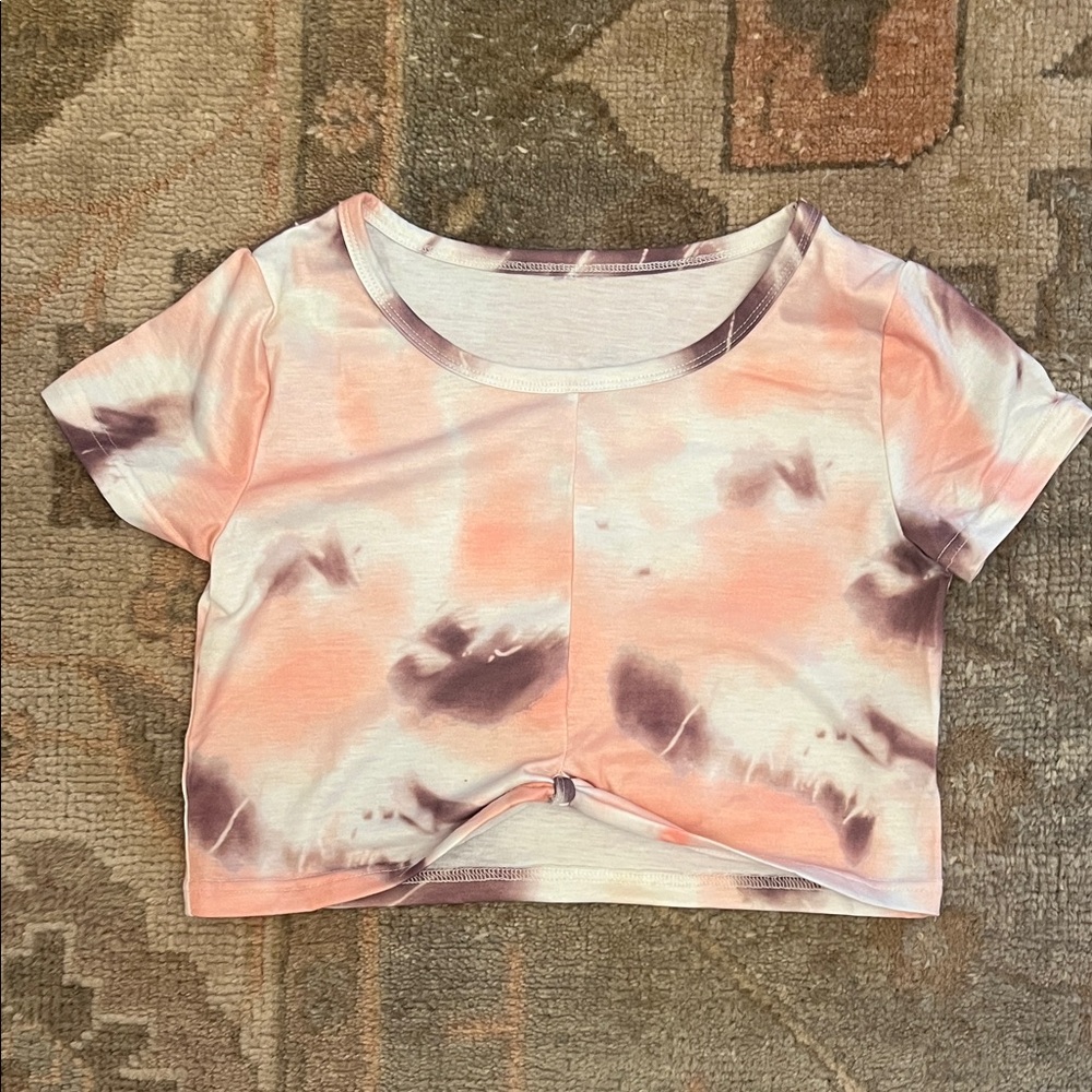 Kids Tie-Dye Crop Top - Pink and Purple